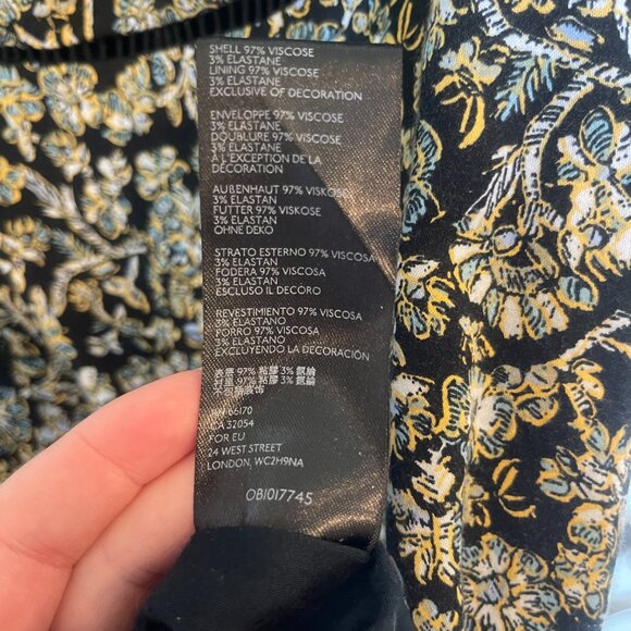 Free People Boheme Floral Long Sleeve Square Neck Mini Dress - 10 - Picture 8 of 9